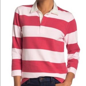 J Crew Womens 1984 Rugby Shirt Red/Pink Sm